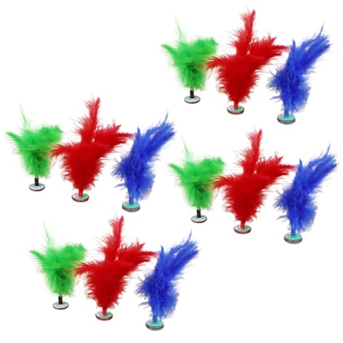 HEMOTON 12 Stück Kick Shuttlecocks Traditionelles Jianzi Kicking Shuttlecock für Indoor und Outdoor für Fitness und Wettkampf Fördert Muskelstärke und Flexibilität Zufällige Farbe von HEMOTON