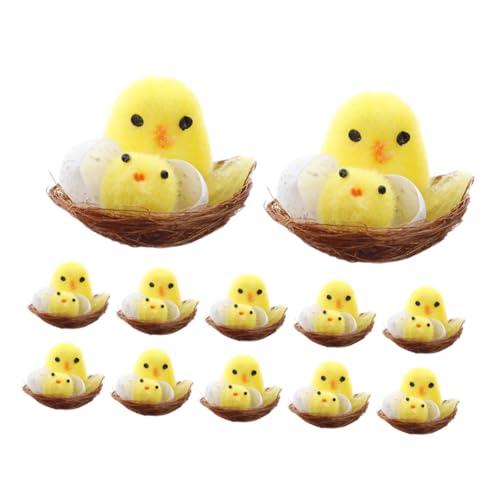 HEMOTON 12 Stück Osterküken Hahn Plüsch Kreischen Hühnchen matschig housewarming easter ostergeschenk für basteln für ostern Küken Osterdeko Osterhühner Chemiefaser und Kunststoff von HEMOTON