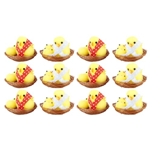 HEMOTON 12 Stück Ostern Mini Küken im Nest Flauschige Küken Figuren für Desktop Deko Vielseitige Osterdekoration und DIY Bastelset HEMOTON 12 Stück Ostern Mini Küken im Nest Flauschige Küken Figuren für Desktop Deko Vielseitige Osterdekoration und DIY Bastelset von HEMOTON