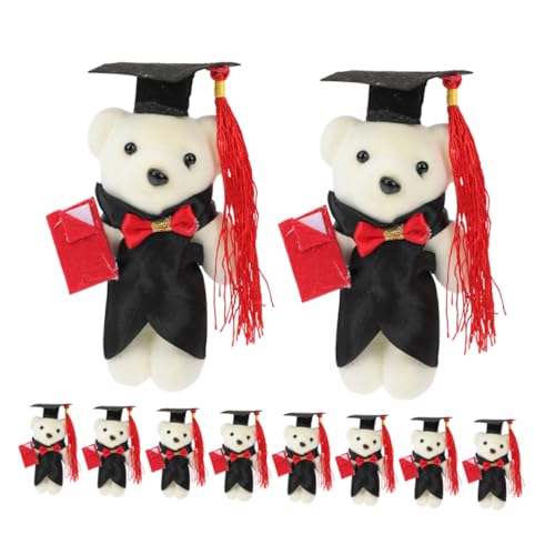 HEMOTON 12 Stück Puppenstraußmaterial Abschluss Bär Junggesellenbär High-School-abschlussbär Plüsch-abschlussbär Abschluss Stofftier Bär Abschlusspuppe Grad Animal Doll Polyester von HEMOTON