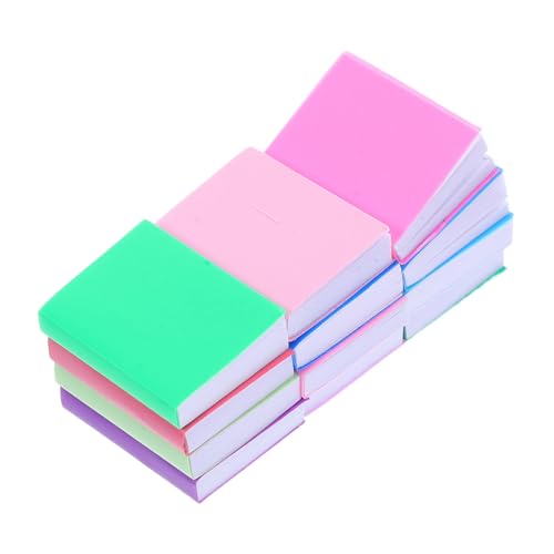 HEMOTON 12 Stück Sleeve-Book-Modell Puppenhaus-Bücherregal-Zubehör Modelldekorationszubehör winzige Bücher für Handwerk Puppenhaus Leere Bücher beschichtetes Papier von HEMOTON