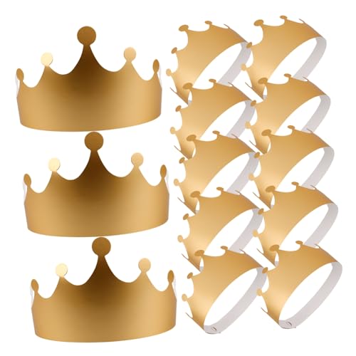 HEMOTON 12 Stück Teiliges Goldene Papierkronen Geburtstagsmützen aus Stabilem Karton Bequeme Partyhüte für Erwachsene für Geburtstagsfeier Shower und Themenpartys HEMOTON 12 Stück Teiliges Goldene Papierkronen Geburtstagsmützen aus Stabilem Karton Bequeme Partyhüte für Erwachsene für Geburtstagsfeier Shower und Themenpartys von HEMOTON