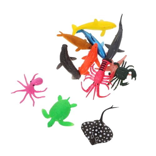 HEMOTON 12 Stück Teiliges Meereslebewesen Figuren für Aquarien Dekoration Realistische Simulation von Walen Haien und Mehr Robustes Material für Heim und Büroschmuck von HEMOTON