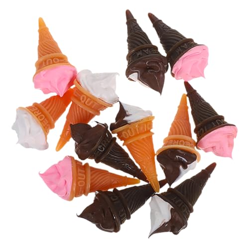 HEMOTON 12 Stück Teiliges Miniatur Eiscreme aus Robustem Resin Realistische Miniaturfiguren für Puppenhaus Dekoration Vielfältige Designs Langlebig und Pflegeleicht für Miniatur-szenerien von HEMOTON