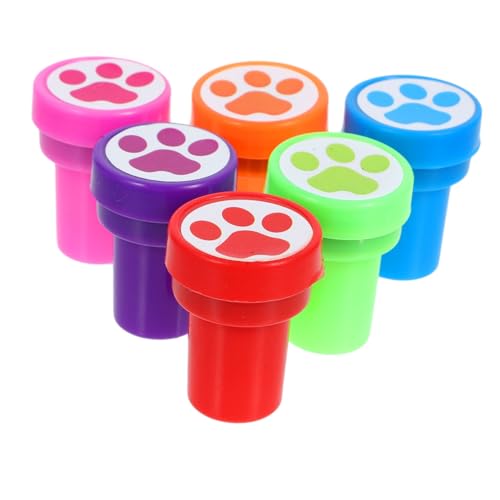 HEMOTON 12 Stück Teiliges Stempel Pfotenmotiv Bunte Farben Sicher Langlebig für Scrapbooking DIY Basteln Partybelohnungen Geschenkdekoration von HEMOTON