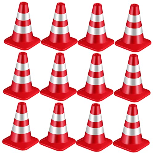 HEMOTON 12 Stück Verkehrszeichen Mini Straßensperren Spiel Verkehrszeichen Mini Verkehrskegel Kleine Kleine Verkehrskegel Verkehrszeichen Verkehrskegel Modelle Trainingskegel von HEMOTON