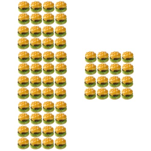 HEMOTON 120 STK Simulationsburger Brötchen Burger Tischminiaturen gefälschtes Essen Ornament künstliche Burger-Requisite Harz-Simulations-Burger Hamburger schmücken Spielzeug Zubehör von HEMOTON