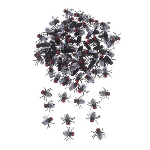 HEMOTON 120 Stück Realistische Fake Fliegen Kleine Insektenfiguren aus Kunststoff Halloween und Aprilscherz Dekoration Leicht und Wiederverwendbar für Kreative Scherze und Social Media von HEMOTON