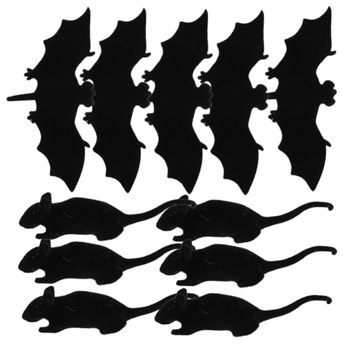 HEMOTON 12st Fledermaus Halloween-fledermäuse Halloween-Dekorationen Im Freien Krähe Gruselige Halloween-Requisiten Animatronik Fensteraufkleber Kostüm Streich Beflockung Black von HEMOTON