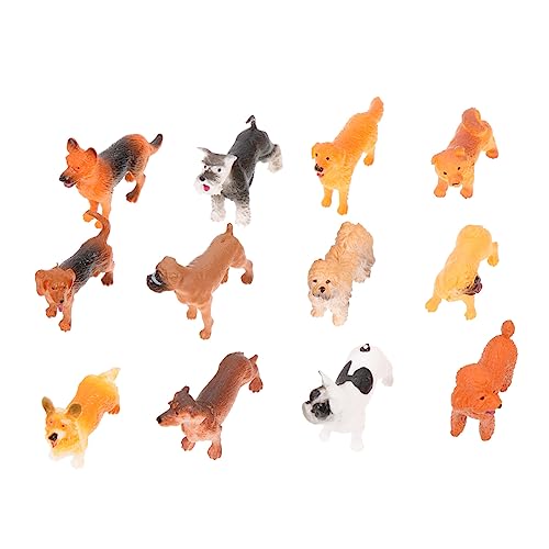 HEMOTON 12st Hundemodell Haustier Hundespielzeug Dackel Hundedekor Welpe Tiere Figuren Hund Mittlere Hunde Miniatur Spielzeughund Hundefigur Hund Kleine Hunde Für Teenager PVC von HEMOTON