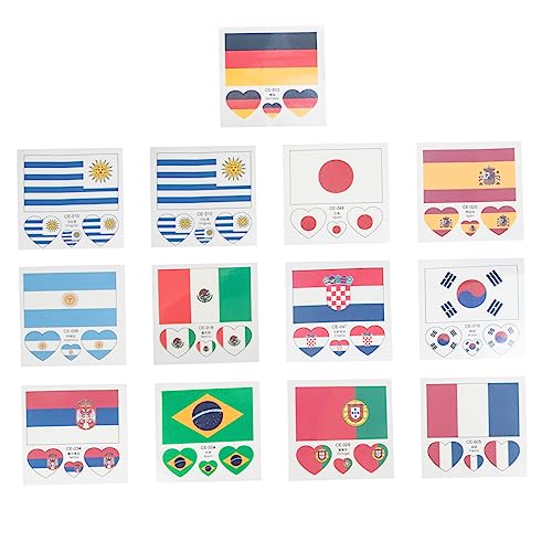 HEMOTON 13 Sets Flaggenaufkleber Fußballflaggen Gesichtsaufkleber Dekore Zarte Flaggenaufkleber Flaggendruckaufkleber DIY Gesichtsaufkleber Flaggenaufkleber Dekoraufkleber von HEMOTON