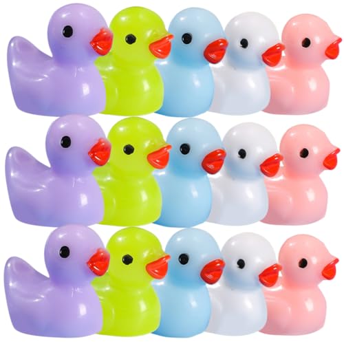 HEMOTON 130st Kleines Puppenhaus Winzige Entenskulptur Gartenminiatur Mini-geisterfiguren Minifiguren Dekorieren Geflügel Figur Mini-gartenente Mini-entenfiguren Frosch Miniaturen Harz von HEMOTON