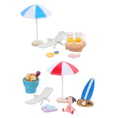 HEMOTON 13Stücke Stranddekor Teiliges Puppenhaus Zubehör aus Harz und Kunststoff für Garten Sandkasten und DIY Ozeandekorationen und Vielseitig Einsetzbar von HEMOTON