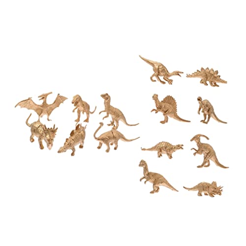 HEMOTON 14 Teiliges Goldenes Dinosaurier Modell Kinderspielzeug Mini Schreibtisch Ornament Lernspielzeug Mini Dinosaurier Schreibtisch Dekoration Schreibtisch Verzierung von HEMOTON