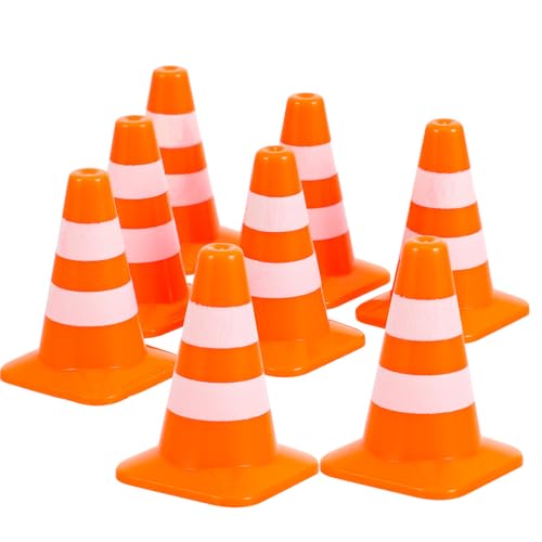 HEMOTON 14-teiliges Mini-leitkegel-Set Abs-Material Für Jungen Und Mädchen Rollenspiel Verkehrskegel Realistisches Verkehrszeichen-Spielzeug Für Den Sandtisch von HEMOTON