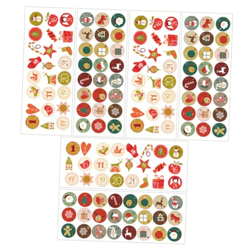 HEMOTON 144 Blatt Weihnachtsaufkleber Weihnachtsetiketten Weihnachtsabziehbilder Kreativer Siegelaufkleber von HEMOTON