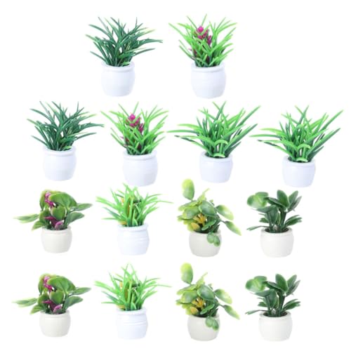 HEMOTON 14st Topfmodell Mini-künstliche Pflanzen Anlage Puppenhaus -Accessoire Minipflanzen Gewächshaus Blumenpflanze Wohnkultur Handdekoration Zubehör Für Puppenhäuser Plastik Green HEMOTON 14st Topfmodell Mini-künstliche Pflanzen Anlage Puppenhaus -Accessoire Minipflanzen Gewächshaus Blumenpflanze Wohnkultur Handdekoration Zubehör Für Puppenhäuser Plastik Green von HEMOTON
