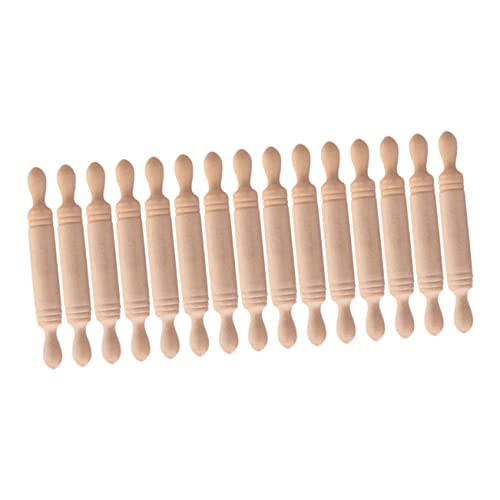 HEMOTON 15 Stück Mini Nudelholz Aus Holz Kleine Simulation Kleines Nudelholz Miniatur Nudelholz Geprägtes Nudelholz Nudelholz Zum Backen Dekoratives Nudelholz von HEMOTON