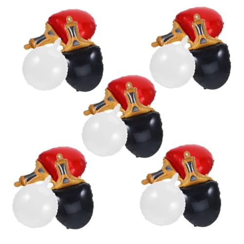 HEMOTON 15 Stück Teiliges Pingpong Ballon aus Aluminiumfolie Langlebige Realistische Tischtennis-deko mit Roten und Schwarzen Schlägern Plus Weißen Bällen Wiederverwendbare HEMOTON 15 Stück Teiliges Pingpong Ballon aus Aluminiumfolie Langlebige Realistische Tischtennis-deko mit Roten und Schwarzen Schlägern Plus Weißen Bällen Wiederverwendbare von HEMOTON