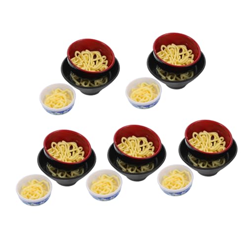 HEMOTON 15 Teiliges Ramen Schüssel Set Künstliche Nudelschalen Instant Nudelschalen Koch Ramen Schüssel Puppenhaus Ramen Schüssel Mini Nudelschalen Künstliche Schlüsselanhänger von HEMOTON