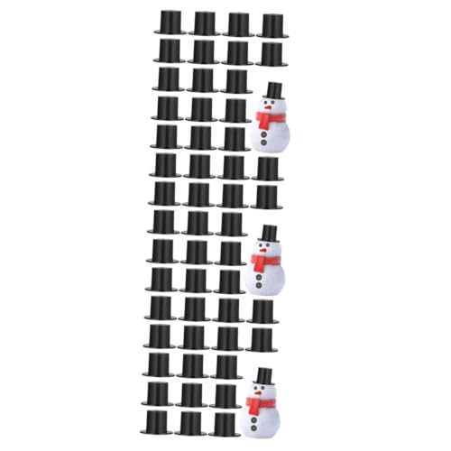 HEMOTON 150 Stck. Mini Hüte Puppenzubehör Kawaii Miniatur Hüte Schwarz Verschleißfest für Diy Weihnachten Party Dekoration von HEMOTON