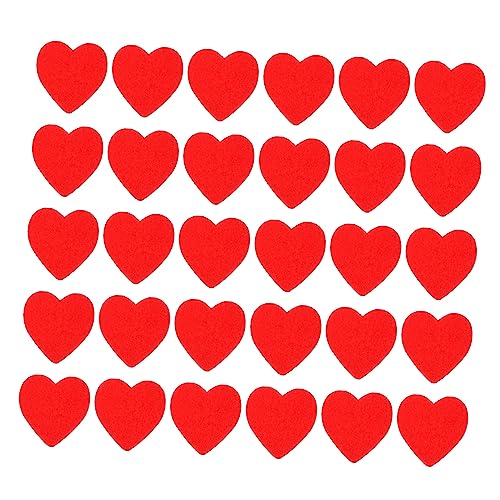 HEMOTON 150 Stück Liebe Aufkleber DIY Holz Geklebt Holz Wohnkultur Holzaufkleber Herzförmig Geklebte Ornamente Kleine Herzverzierungen Holzherzkleber Hölzern Rot von HEMOTON