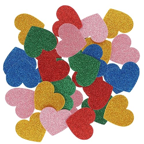HEMOTON Herz-Aufkleber Für Scrapbooking Glitzer-Schaum-Etiketten Eva 15 Stück Mehrfarbig von HEMOTON