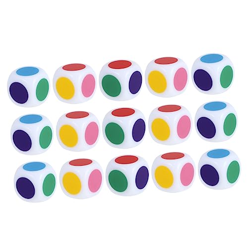 HEMOTON 15St Farbig Bedruckte Würfel würfelspiele für Kinder lichtwürfel Farbwürfel für Schüler Lehrwürfel aus Acryl kognitive Farbwürfel Würfel für den kognitiven Unterricht Besondere von HEMOTON
