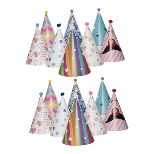 HEMOTON 16 Stück Geburtstagsmütze Kinderhut Ornament Paillettenball Geburtstagskappe Geburtstagspartykappe Kindergeburtstagskappe Partykopf Ornament Kinderpartykappe von HEMOTON