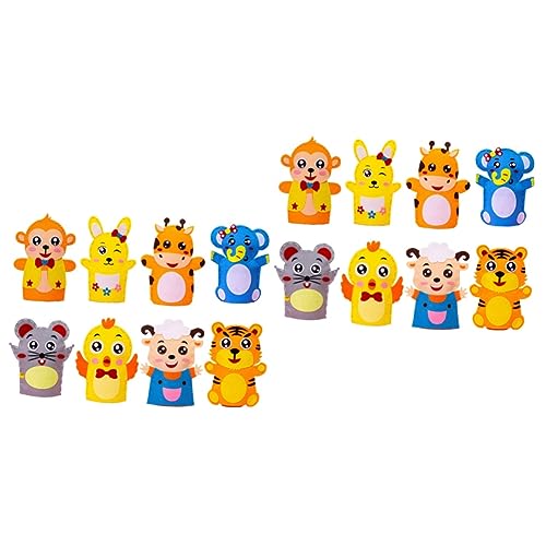 HEMOTON 16 Teiliges DIY Handpuppen Materialset aus Sicherem Kreatives Cartoon Nähset für Frühe Entwicklung Fördert Fantasie und Handwerkliche Fähigkeiten für Jungen und Mädchen von HEMOTON