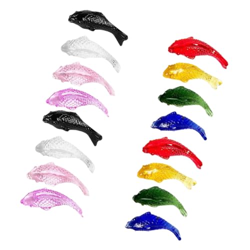 HEMOTON 16-teiliges Mini-Fisch-Ornament-Set Aus Glas Kristall-fischfiguren Für Garten Aquarium- Miniaturtiere Aus Kunstharz von HEMOTON