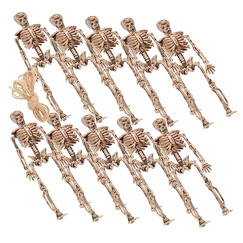 HEMOTON 16St Halloween hängendes Skelett Kleine Skelettfigur Maskerade gruselig Miniaturen Halloween deko Halloween Party Deko gruseldeko stilvolles Skelett Mini-Skelett-Requisite Plastik von HEMOTON