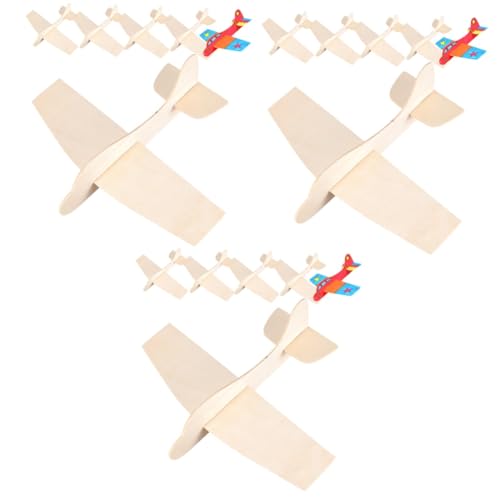 HEMOTON 18 STK Leere Holzflugzeuge Flugzeugmodell für Kinder unfertiges Holzflugzeug Kinder bastelset basteln für Kinder Hubschrauber Kinderspielzeug Flugzeug Spielzeug Holzflugzeugmodell von HEMOTON