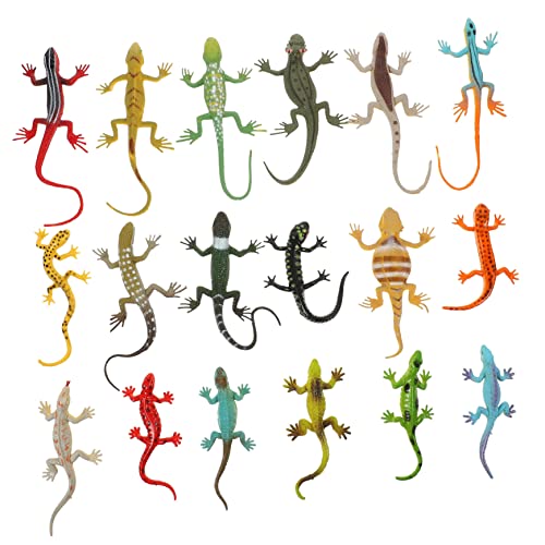 HEMOTON 18stücke Teiliges Realistisches Plastikwürfelfiguren-Set Lebensechte Eidechsen-Dekoration Für Garten Und Mini-Reptilien-Spielzeug Für Kreative Lernspiele Und Vielseitig von HEMOTON