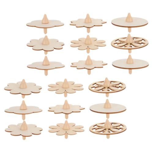 HEMOTON 18 Stück Teiliges Holz Bemalen DIY Gyro Toys Bunte Unvollendete Holzspielzeuge für Jungen und Mädchen Pädagogisches Hand Auge koordinationstraining von HEMOTON