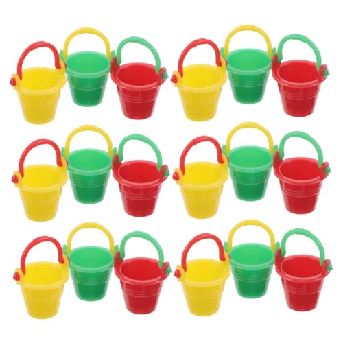 HEMOTON 18 Stück Teiliges Miniatur Sandkübel Kleine Bunte Plastik-Eimer für Puppenhaus-dekor Realistische Mini Strand Moos-landschafts-deko Kreatives für Erwachsene von HEMOTON
