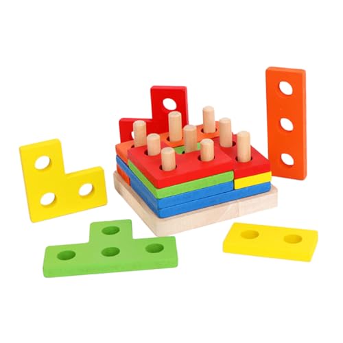 HEMOTON 1Satz Geometrisches Holzspielzeug für Stapelbare Brettblöcke Kreatives Puzzlespielzeug Hand Auge Koordination und Frühen Differenzierung von Formen Farben HEMOTON 1Satz Geometrisches Holzspielzeug für Stapelbare Brettblöcke Kreatives Puzzlespielzeug Hand Auge Koordination und Frühen Differenzierung von Formen Farben von HEMOTON