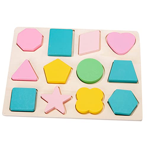 HEMOTON 1Satz Holz Puzzle Geometrische Formen Und Farben Entwicklungsspielzeug Für Jungen Und Ab Jahr von HEMOTON