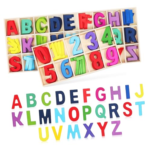 HEMOTON 1Satz Holzbuchstaben und Holzbuchstaben für Frühes Lernen Sicheres und Langlebiges Material für Fördert Sprachentwicklung und Kreativität Teiliges von HEMOTON