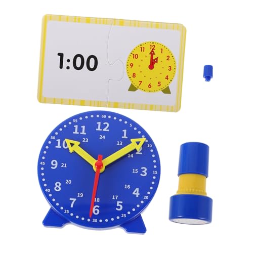 HEMOTON 1Satz Lernuhr Set für Analoge Uhr mit Stempel und Zeitkarten Lernspielzeug zur des Zeitverständnisses für Grundschule und Zuhause von HEMOTON
