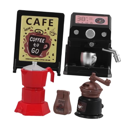 HEMOTON 1Satz Miniatur Kaffeehausmodell Realistische Miniatur Kaffeemaschine Kreatives Zubehör für Puppenhaus für Foto Requisiten und Einzigartige Präsentationen von HEMOTON