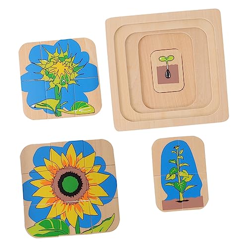 HEMOTON 1Satz Multi Layer Holz Puzzle Lernspielzeug für Cartoon Design Fördert Kreativität und Motorische Fähigkeiten für Kleine Hände Hochwertiges Holz Geschenkidee von HEMOTON