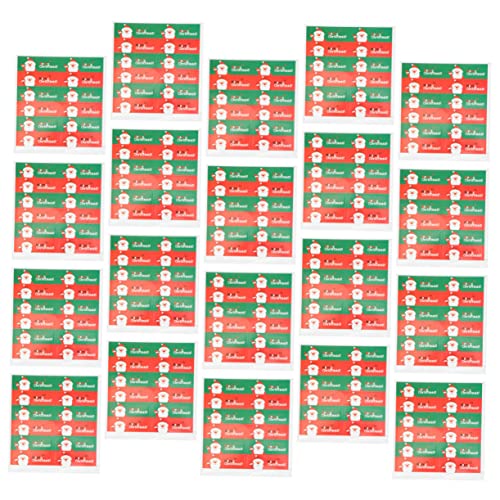HEMOTON 1Set Verpackungsdekoaufkleber Nagelaufkleber Scrapbookaufkleber Weihnachtsaufkleber Scrapbookingaufkleber Etikettenpapier Verpackungsaufkleber Festivalzubehör Rot 20 Blatt von HEMOTON
