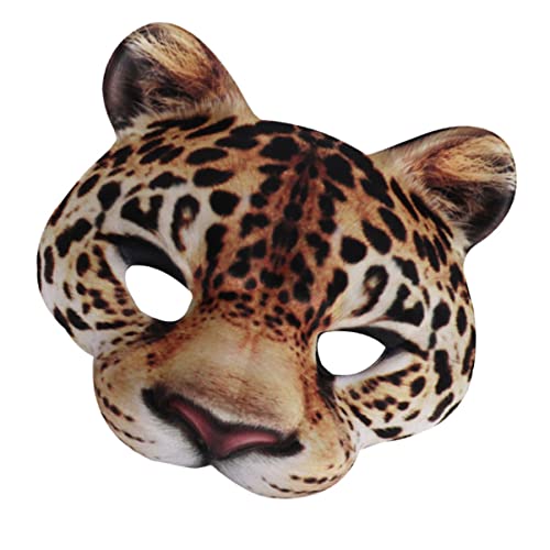 HEMOTON 1stk Halloween-maske Narrenmaske Herren Venezianische Leopardenmaske Partydekoration Mit Tiermotiv Kleid Katzenmasken Hälfte Gras Eva Drucken Männer Und Frauen Rock von HEMOTON