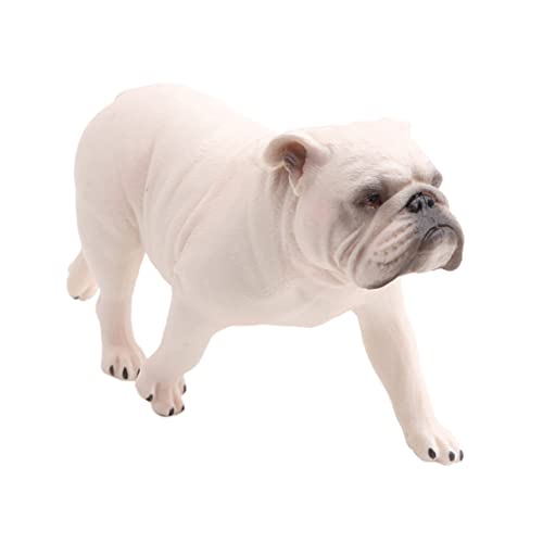 HEMOTON 1stk Autodekorationen Bulldogge-Ornament Auto Spielzeug Desktop-Statue Spielzeug Für Bulldogge Welpe Realistisch Sammlerstücke Welpenspielzeug Skulptur Handpuppe Kind Miniatur Weiß von HEMOTON