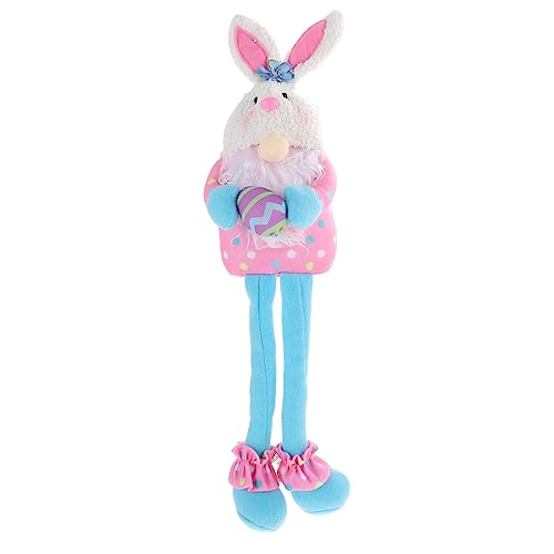 HEMOTON 1Stk Kaninchen-Verzierung Plüschtiere Mini -Lampe Rattan Fensterpuppen Zuhause Puppen für kinderspielzeug langbeiniges Kaninchen Kaninchenpuppe Polyester Blue von HEMOTON