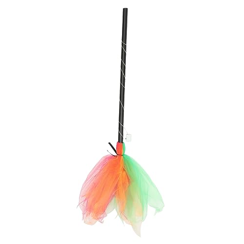 HEMOTON 1Stk LED-Lichtbesen Halloween Hexenbesen Kessel Besenstiel Baum Halloween Costume idea Halloween Trick r Treat Halloween-Besen Halloween-Party-Besen Plastik Orange von HEMOTON