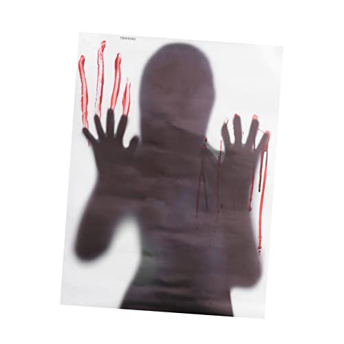 HEMOTON 1stk Blood Hand Fenster Aufkleber Halloween Haften Hintergrundaufkleber Elektrostatische Paste Für Zu Hause Dekorativer Halt Gruselige Aufkleber Halloween-deko-zubehör PVC Black von HEMOTON