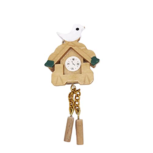 HEMOTON 1stk Simulationsuhr Holzspielzeug Mini-dekor Kleines Vogelspielzeug Miniaturen Mini-Uhr-Modell Miniaturmöbel Holzuhr Modelle Spielset Aus Holz Wanduhr Anhänger Kind Hölzern von HEMOTON