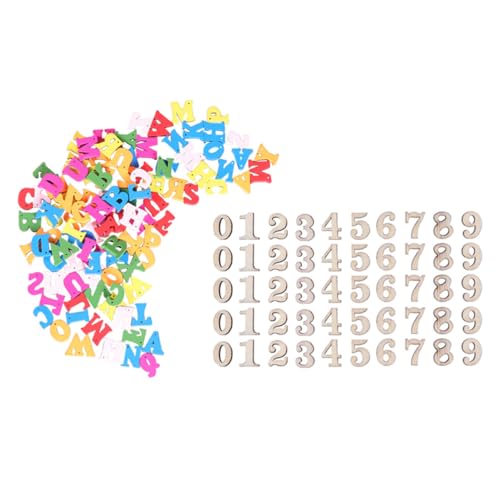 HEMOTON 2 Holzsplitterfiguren Alphabet Aufkleber 0–9 Zahlen Verzierung Wiederverwendbare Aufkleber Alphabet Buchstaben Vinyl Buchstabenaufkleber Aufkleber Zahlen Alphabet von HEMOTON